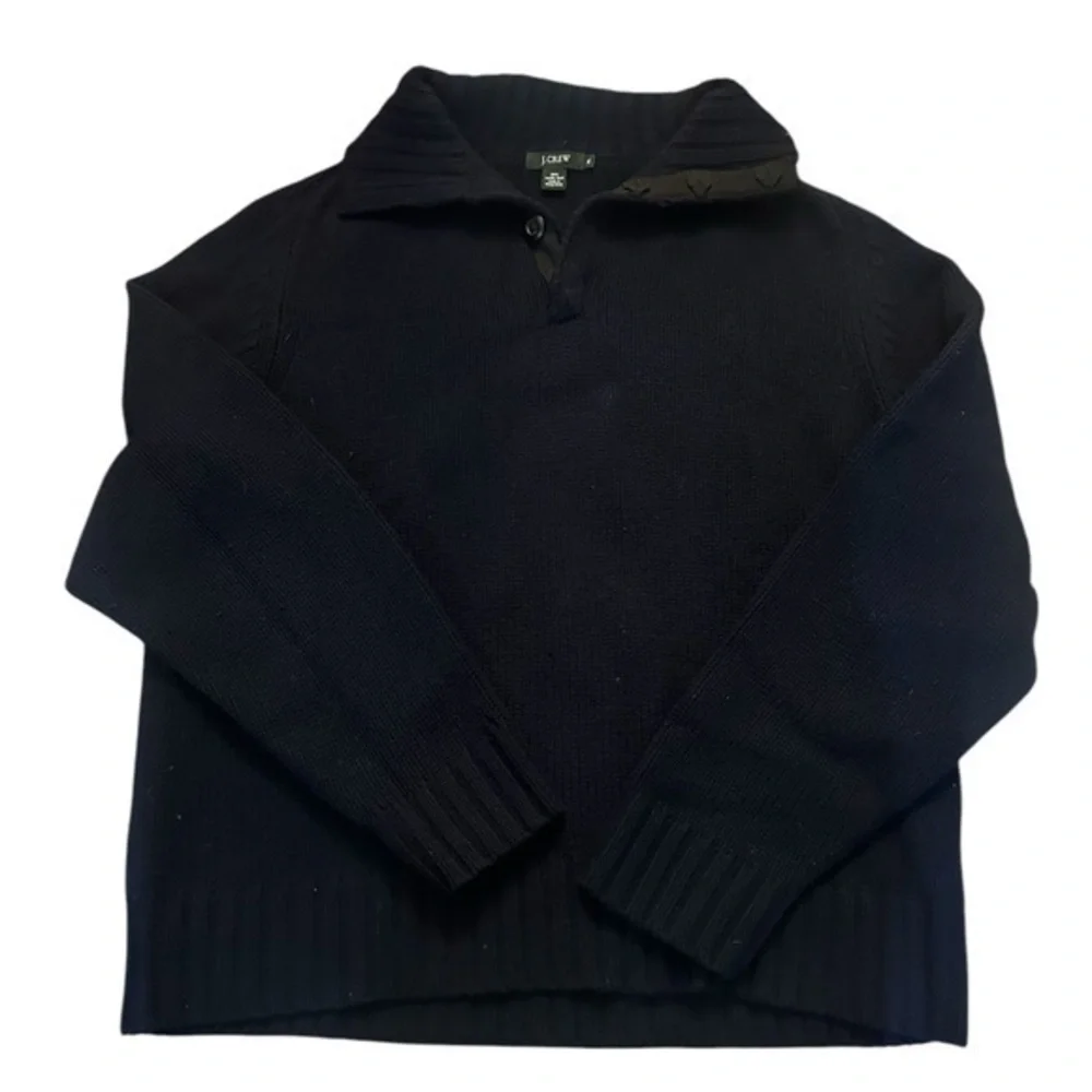J.Crew Lambs Wool Pullover Knit Sweater - Mens Size XL - Navy Blue